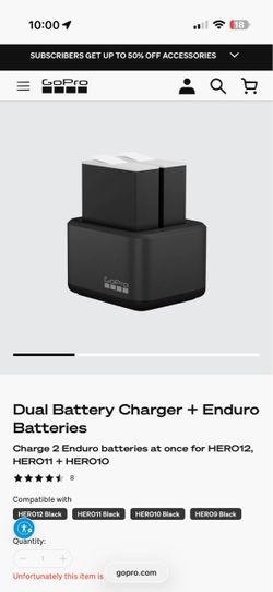 GoPro Dual Battery Charger + Enduro Batteries