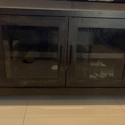 Modern Black Wood TV Console / Media Cabinet