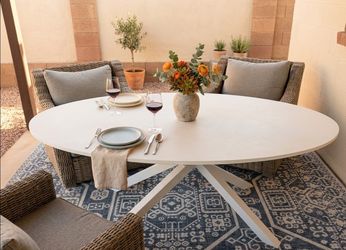 White Oval Dining Table