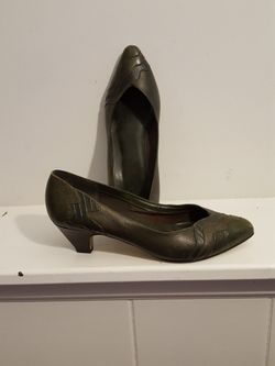 Olive Green Leather W Snake Trim