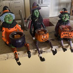 Halloween Figurines/set Of 3 Candle Holders 