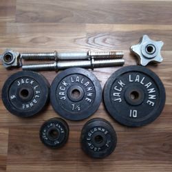 100 LB Jack Lalanne dumbbells weight set Vintage and Collectible