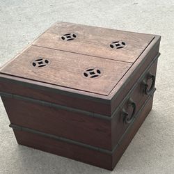 Antique Dairy Box Rosewood Brass Galvanized Steel Insert