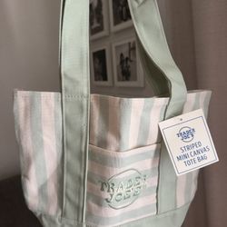 Trader Joe’s Green Striped Tote Bag 