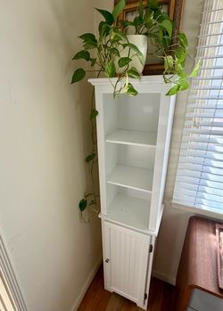 Tall White Storage Cabinet
