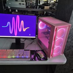Pink GAMING Computer Setup Including 75games +WIFI6, Windows 11
