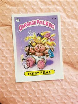 ~1sT SERIES (#12a)~ 1985 TOPPS GARBAGE PAIL KIDS~ FURRY FRAN~ FRESH (MATTE)