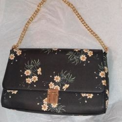 New Hawthorne 41 Black Floral Handbag Crossbody Purse