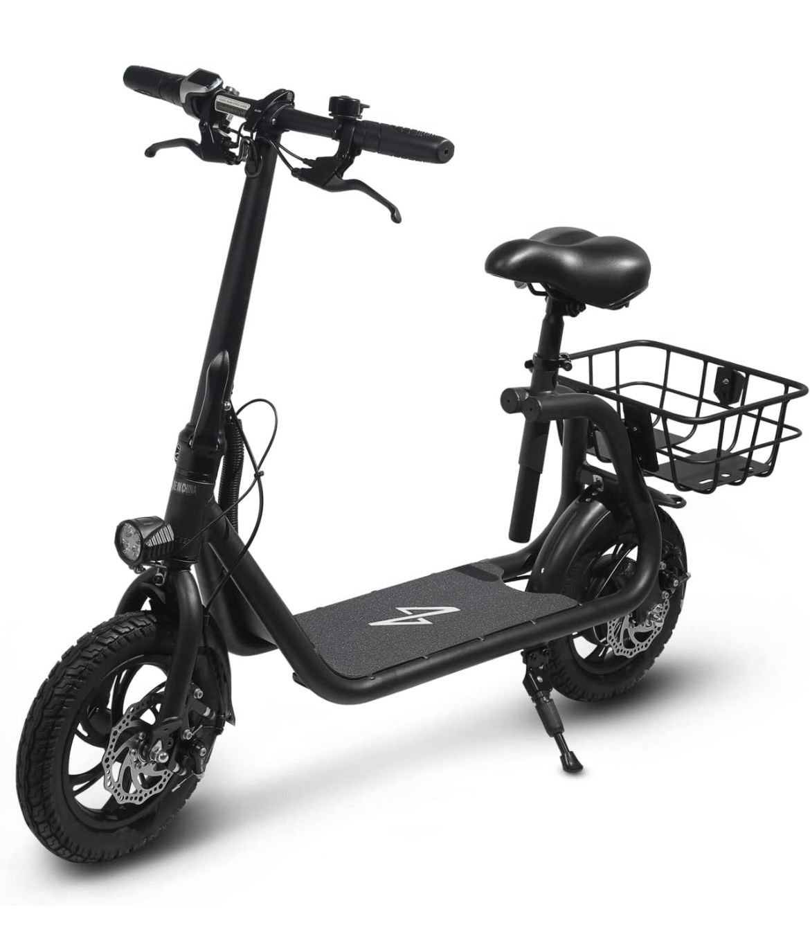 Phantomgogo Commuter R1 Electric Scooter for Adults Foldable Scooter with Seat & Carry Basket 450W Brushless Motor 36V 15MPH 265lbs Max Load E