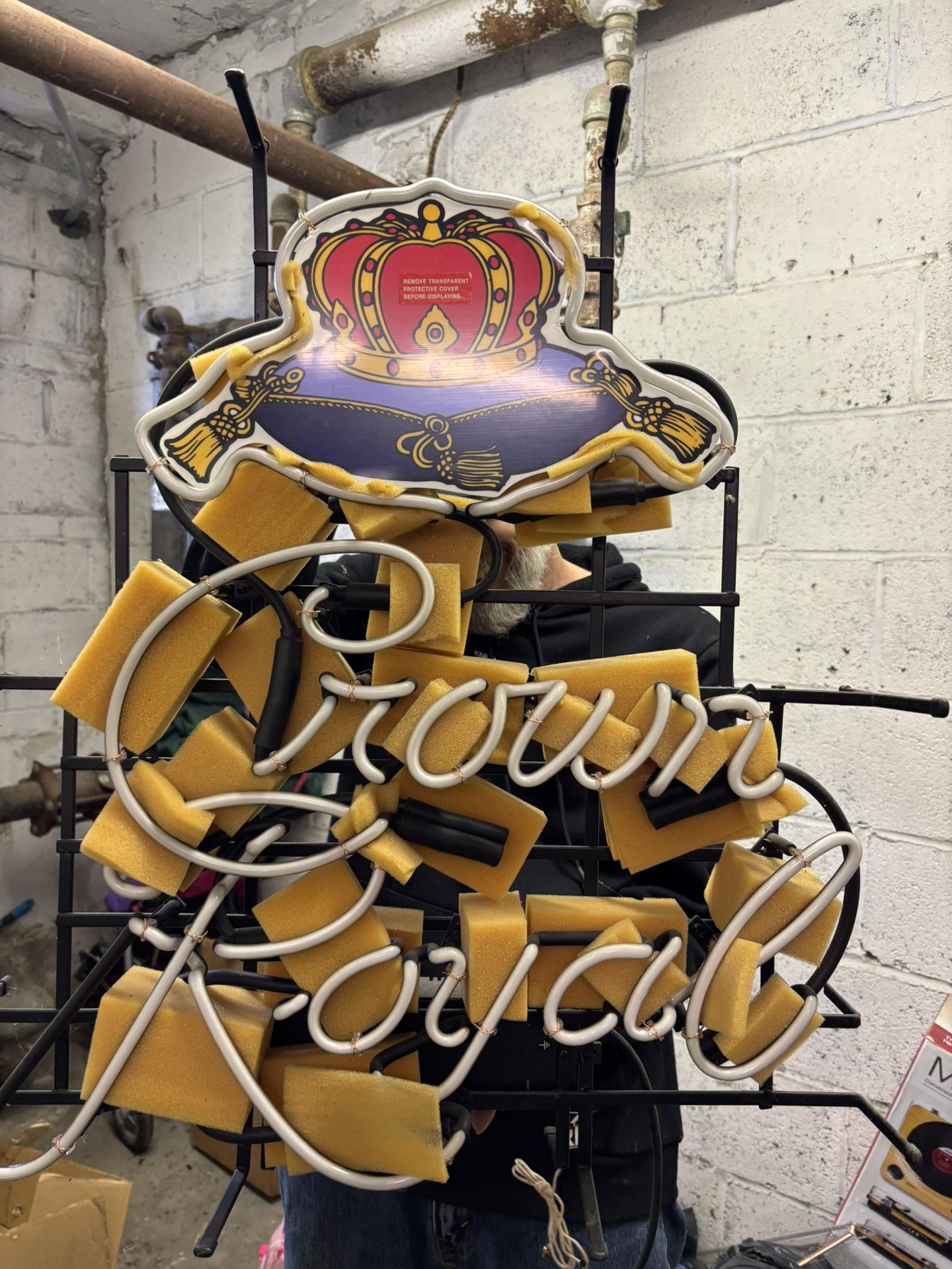 Crown Royal Whiskey Logo 20"x16" Neon Sign HD Vivid Printing Garage Bar Gift