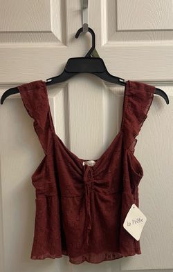 Brand new Juniors brown lace babydoll top size XL