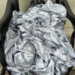 Fabric Silver Satin 