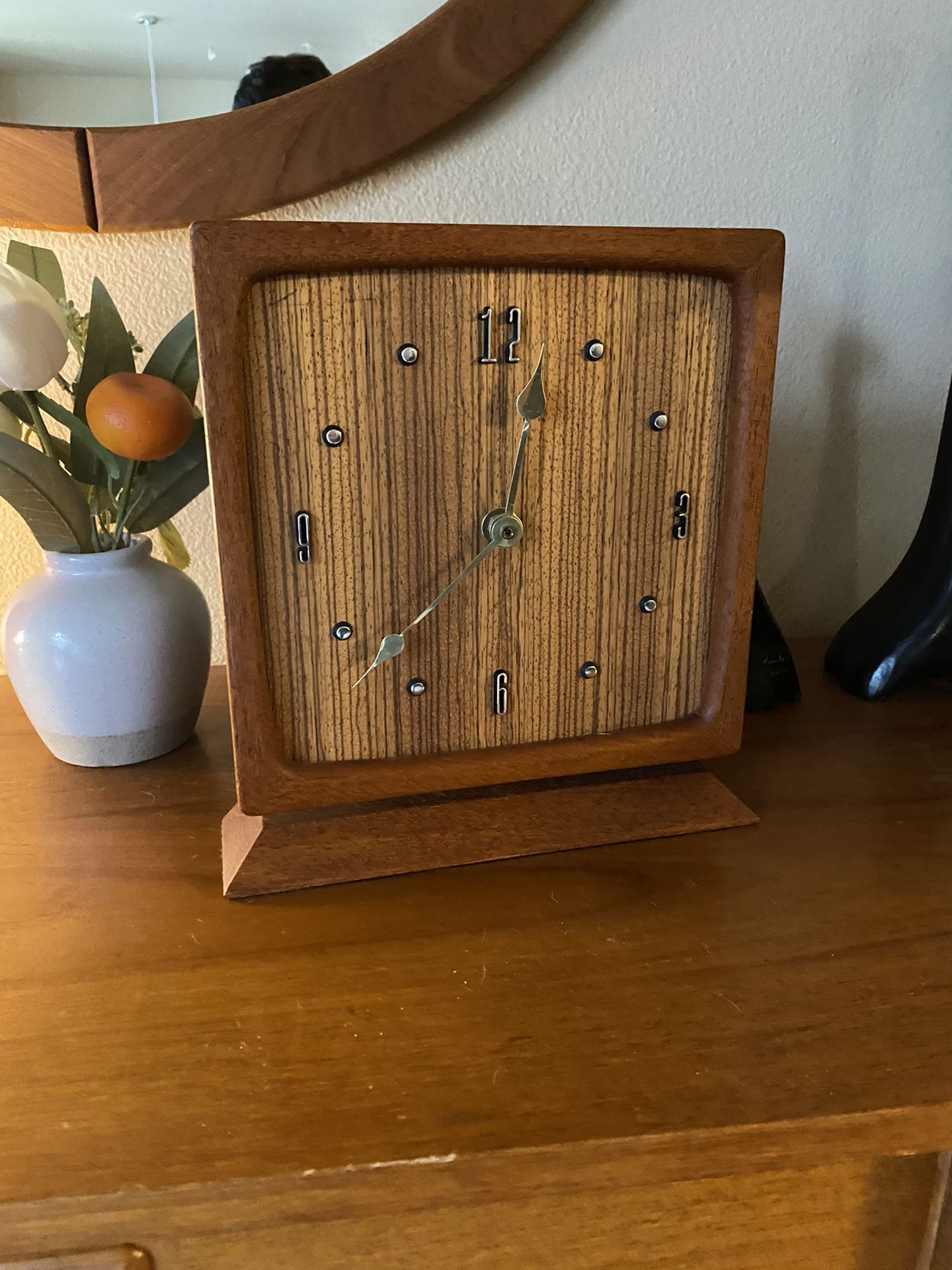 Mid Century Teak Clock