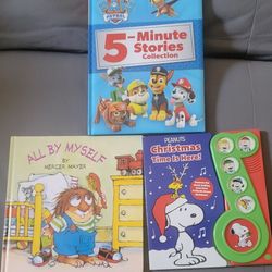 Three Reading Books ALL BY MYSELF, PAW PATROL & PEANUTS CHRISTMAS TIME IS HERE!
