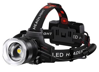 AMAKER LED Headlamp Rechargeable 99000 High Lux, 9000mAh Long Battery Head Lamp with 12 Modes, IPX7 Waterproof USB Rechargeable Headlight, Zoomable He