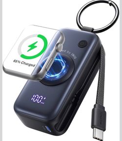 Mini Portable Charger, Power Bank for Apple Watch and iPhone, 5000mAh 20W PD Fast Charging Flight-Safe Travel Essential Battery Pack for Apple Watch U