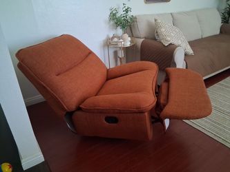 Set of 2 Orange Swivel Rocker Recliner Chairs