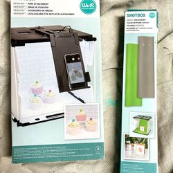 We R Memory Keepers ShotBox Side Shot Arm And A  We R Memory Keepers ShotBox Infinity Backdrops