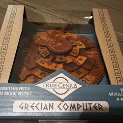 True Genius Grecian Computer Wood Brain Teaser Puzzle NEW