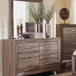 Bedroom Dresser And Mirror With Silver Handles! Lowest Prices Ever!