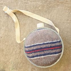 Vintage Military Canteen with Wool Cover