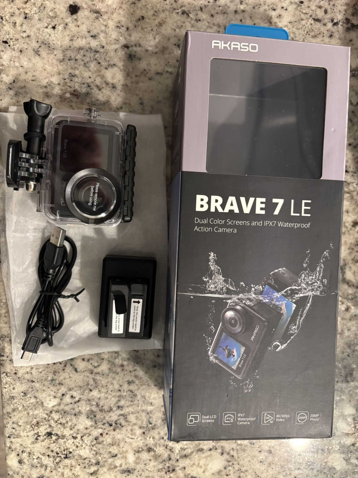 Brand New AKASO Brave 7 LE Action Camera – 4K, Waterproof, Dual Screens