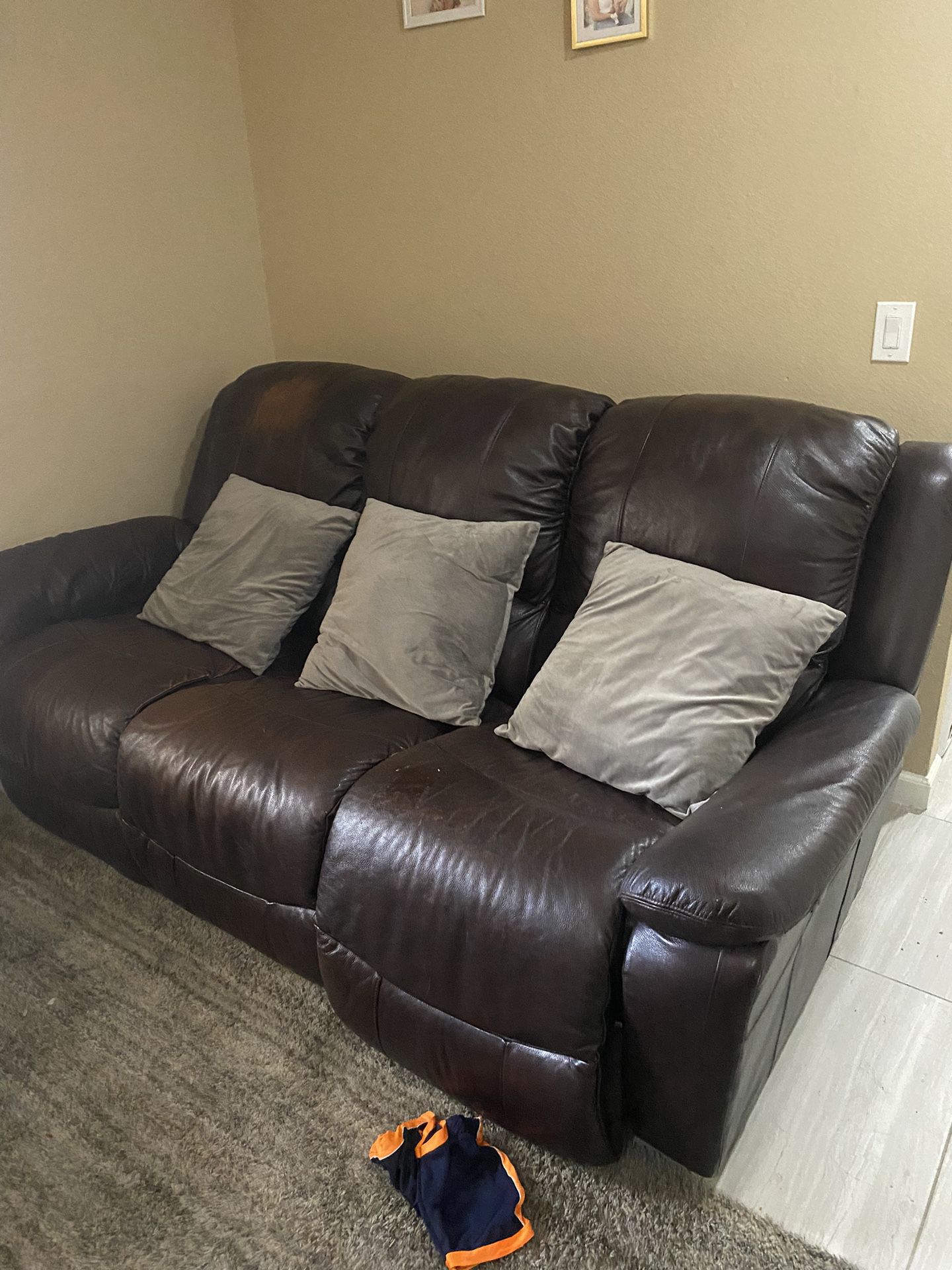 Leather Recliner Couch  