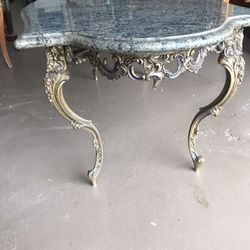 Beautiful Antique marble top table and brass base