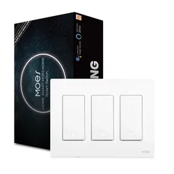 MOES Star Ring 2nd Generation Smart Single Pole 3 Way WIFI Switch 3Gang (Black)