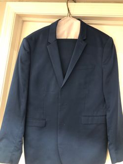 Express slim blue stretch suit