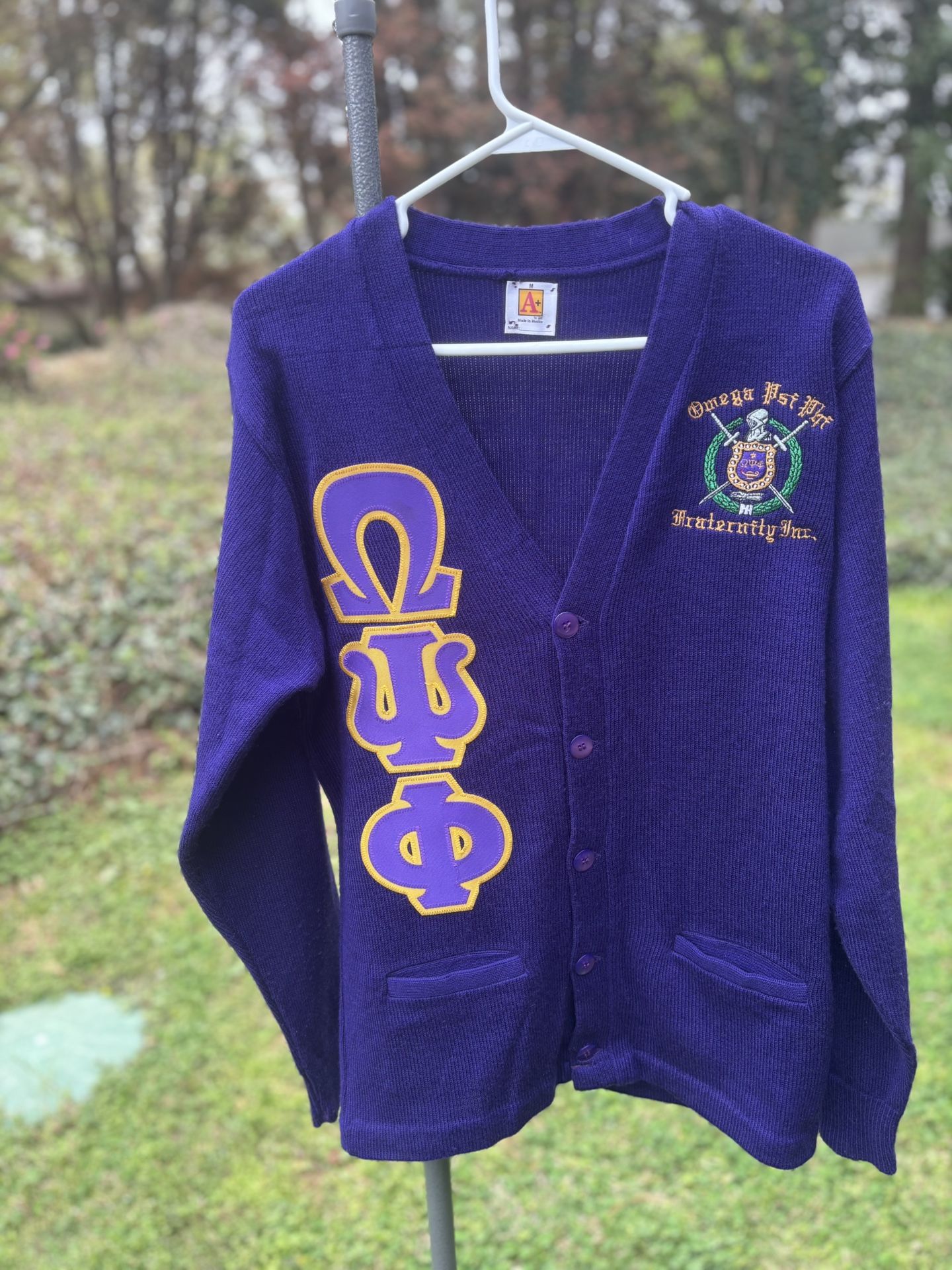 Cardigan Solid Purple (Omega Psi Phi) Size M