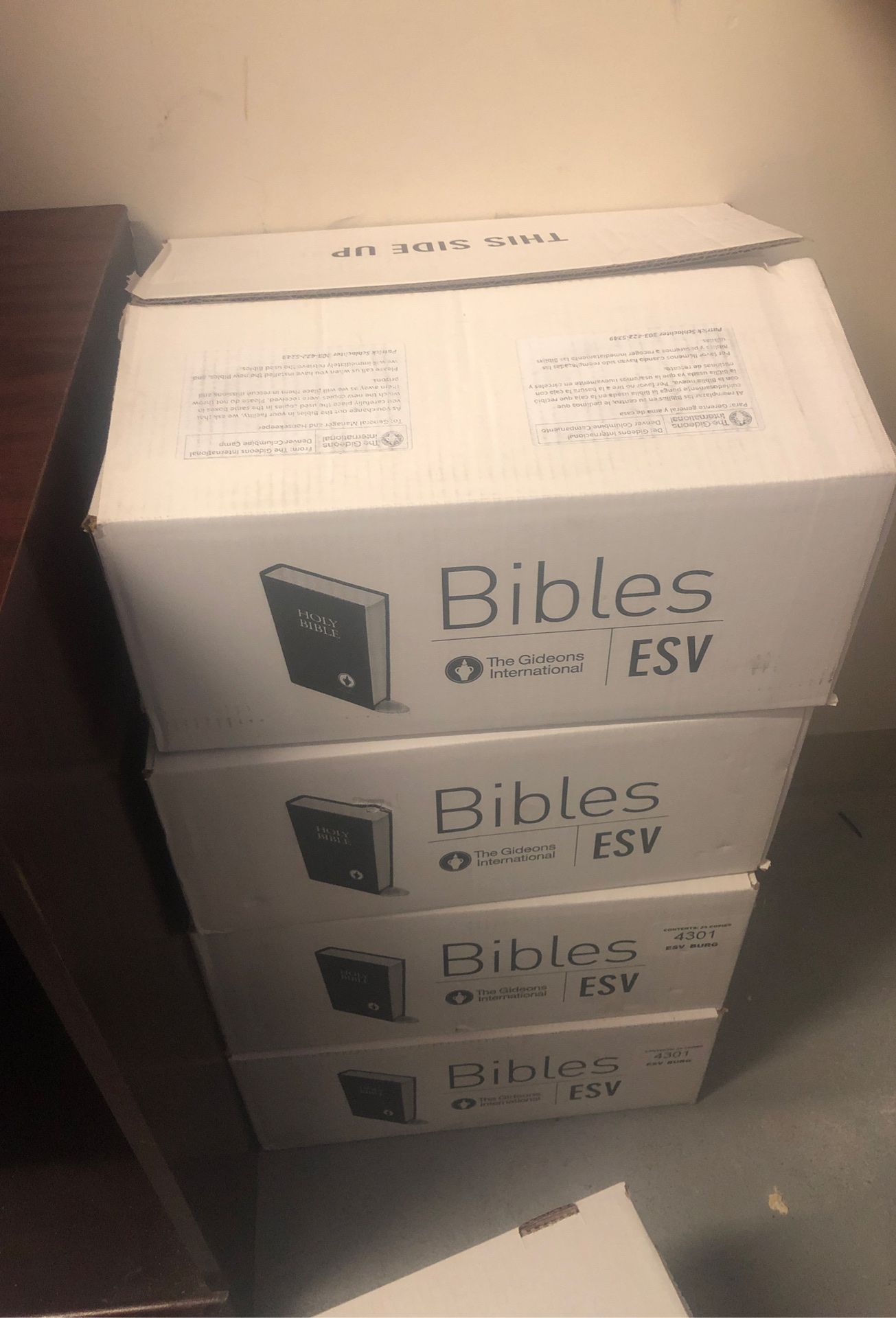 4 boxes of bibles