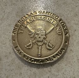 Treasure island Gold Tone  / Brass Gaming Token / Coin