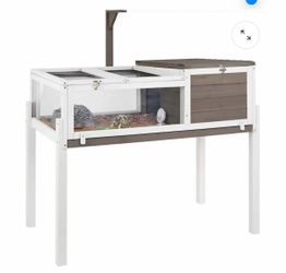 Reptile Cage - 37″L Wooden Tortoise/Turtle Habitat Grey - TOR03