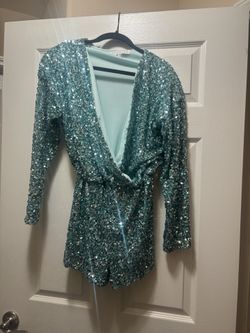 Turquoise Sparkly Romper