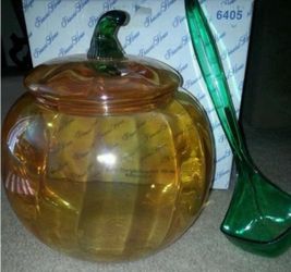Princess House Crystal Pumpkin Punch Bowl