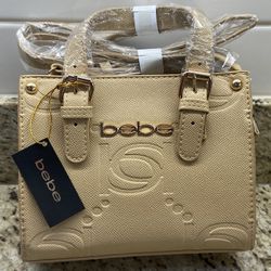 NWT Bebe Tan Small Crossbody Tote Bag