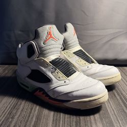 Nike Air Jordan 5 Retro "Pro Stars" White/ Poison Green Mens Size 10.5