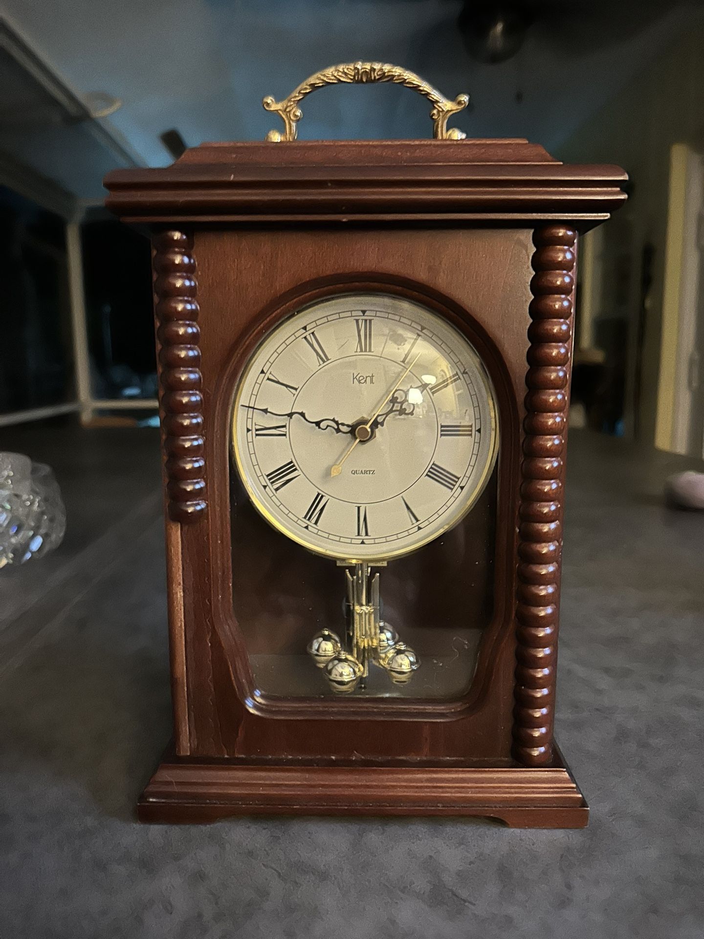 Kent Quartz Cherrywood Vintage Desk Clock