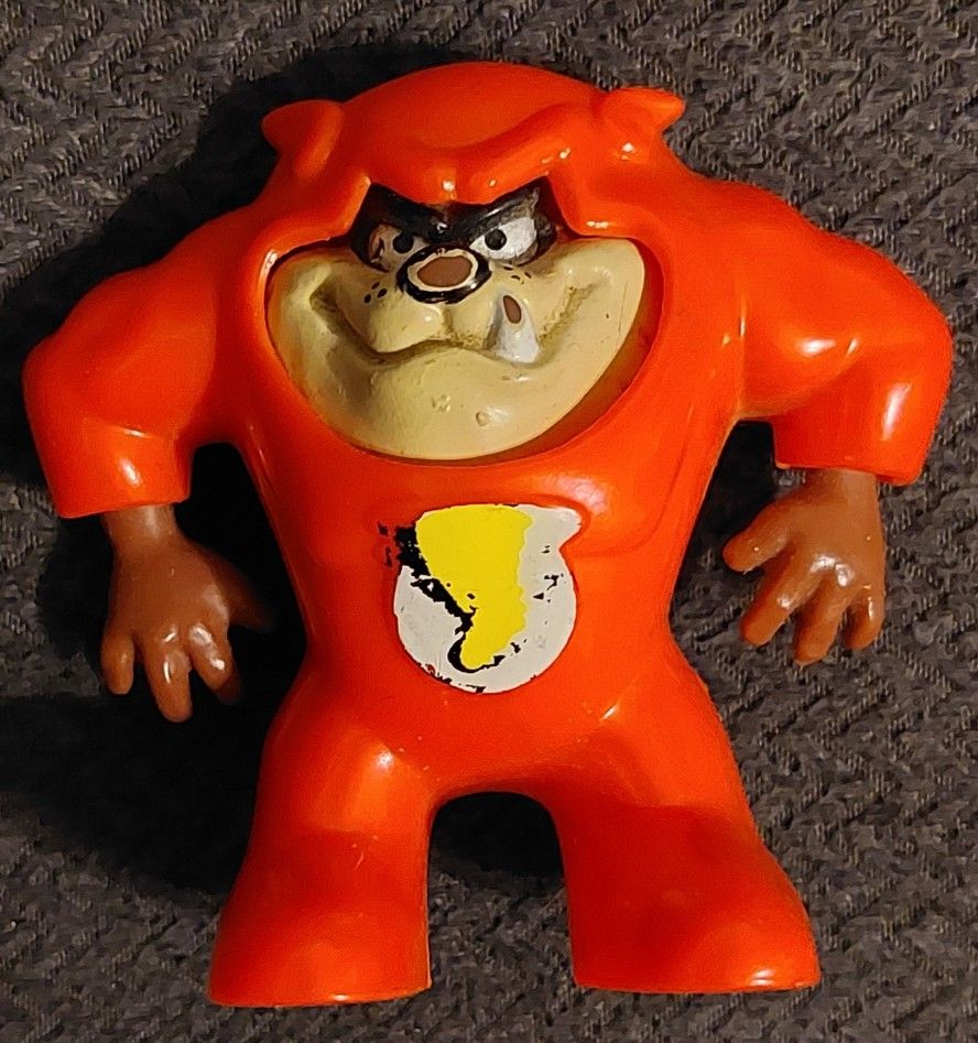 Vintage 1991 Warner Bros Looney Tunes Tazmanian Devil Figure In Red Suit - Taz - Tasmanian Devil - Looney Toons - WB - Bugs Bunny - Looney Toons