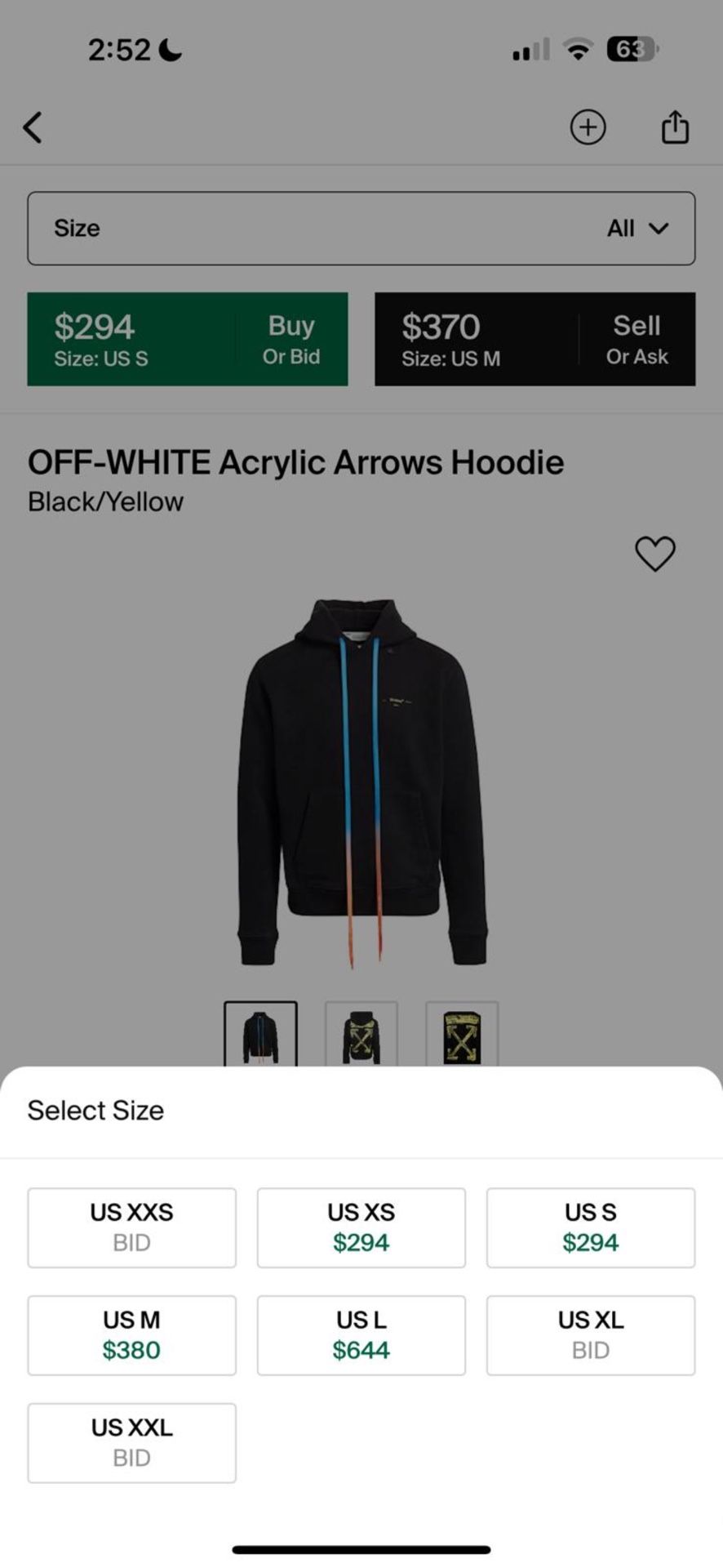 Off-White Acrylic Arrows Hoddie