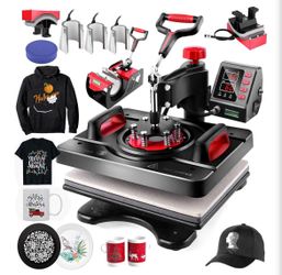 Professional 8 in 1 Heat Press Machine Sublimation Machine 12" X 15" Shirt Press Machine 360° Swing Away - Industrial-Quality Digital Sublimation Heat