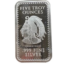 5oz .999 Silver Bar - Aztec Calendar