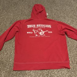 Red True Religion Hoodie Large