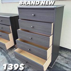 New Grey 5 Drawer Dresser 