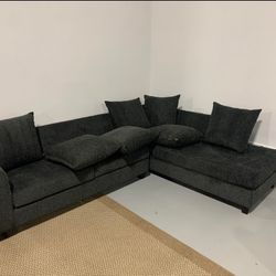 2pc Dark Grey Sectional,  Furniture Couch Livingroom Sofa Holiday 