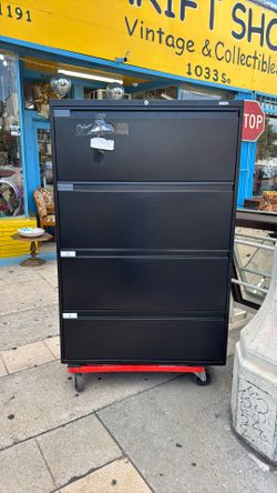 ULINE LATERAL FILE CABINET BLACK  36” Wide X18” Wide X55” Height