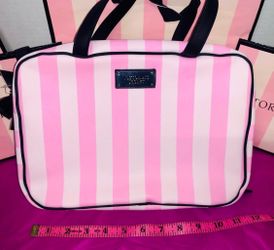Victoria's Secret Pink MakeUp Striped Travel Bathroom Hanger Bag Car Flight VS Limited Edition🎀 ✨