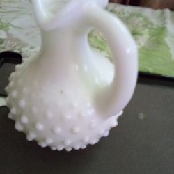 Vintage Avon White Milk Glass Hobnail Decanter Cruet