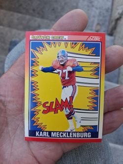 Vintage 1990 Score (Crunch Crew) Karl Mecklenburg #551 Denver Broncos. Near Mint/Mint Condition